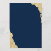 Modern Navy Blauw & Goud Wedding Menu (Achterkant)