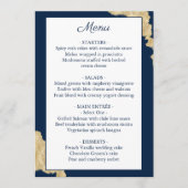 Modern Navy Blauw & Goud Wedding Menu (Voorkant)