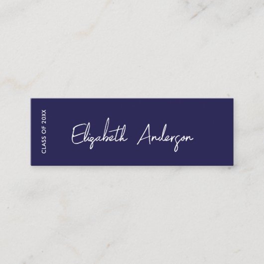 Modern Navy blauw wit Afstuderen Student Afstudere Contactkaartje (Voorkant)
