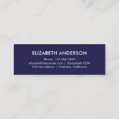 Modern Navy blauw wit Afstuderen Student Afstudere Contactkaartje (Achterkant)