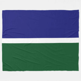 Modern Navy blauw wit bos groen kleurenblok Fleece Deken