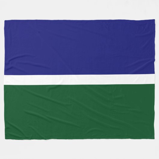 Modern Navy blauw wit bos groen kleurenblok Fleece Deken (Voorkant (Horizontaal))