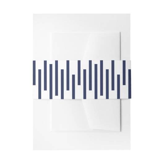 Modern Navy blauw wit geometrische lijnen patroon Uitnodigingen Wikkel (Voorkant Voorbeeld)