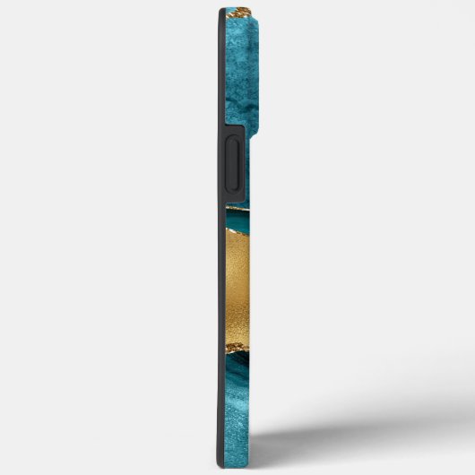 Modern Navy Blauwgroen en Gold Agaat Monogram Case-Mate iPhone Case (Achterkant / Rechts)