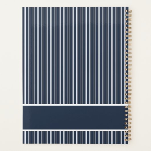 Modern Navy Blue 1 Photo 2023 Custom Planner (Achterkant)