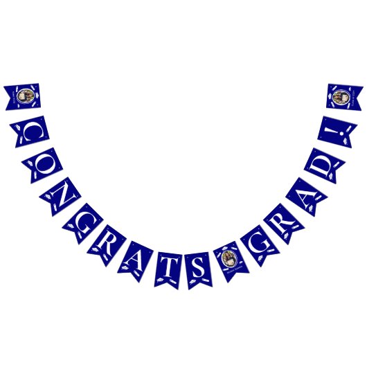 Modern Navy Blue 3 foto's, Afstudeerdop, Diploma Vlaggetjes (Alle)