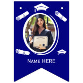 Modern Navy Blue 3 foto's, Afstudeerdop, Diploma Vlaggetjes (Eerste vlag)