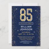 Modern Navy Blue 85e verjaardag Kaart (Voorkant)