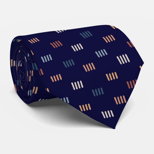Modern Navy Blue Abstracte kunst naadloos patroon Stropdas (Opgerold)