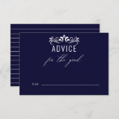 Modern Navy Blue advies voor de Afstuderen Informatiekaartje (Voorkant / Achterkant)