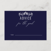 Modern Navy Blue advies voor de Afstuderen Informatiekaartje (Voorkant)