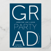 MODERN NAVY BLUE AFSTUDEERDER PARTY Class of 2023  Folie Uitnodiging (Voorkant)