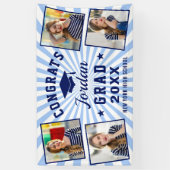 Modern Navy Blue Afstuderen Klasse van 2024 4 FOTO Spandoek (Verticaal)