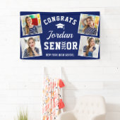 Modern Navy Blue Afstuderen Klasse van 2024 FOTO Spandoek (Insitu)