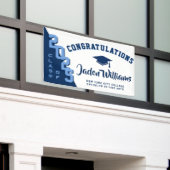 Modern Navy Blue Afstuderen Klasse van 2025 Partij Spandoek (Buitenkant Gebouw)