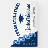 Modern Navy Blue Afstuderen Klasse van 2025 Partij Spandoek (Verticaal)