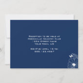 Modern Navy Blue and White Wedding Invitation Kaart (Achterkant)