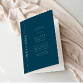 Modern Navy Blue Bar Mitswa boekje gevouwen Programma