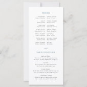 Modern Navy Blue Bar Mitswa Programma Kaart Tijdli (Achterkant)