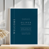 Modern Navy Blue Bar Mitswa Welkomstbord Poster