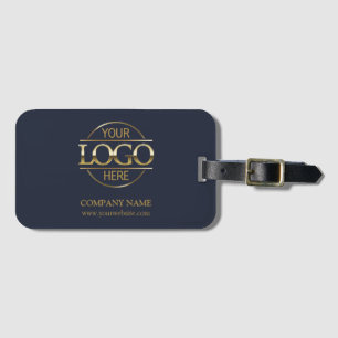 Modern Navy Blue Bedrijfsbedrijf Business Logo Bagagelabel