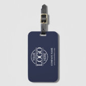 Modern Navy Blue Bedrijfsbedrijf Business Logo Bagagelabel (Voorkant (verticaal))