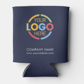 Modern Navy Blue Bedrijfsbedrijf Business Logo Blikjeskoeler (Voorkant)