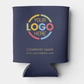 Modern Navy Blue Bedrijfsbedrijf Business Logo Blikjeskoeler (Voorkant)