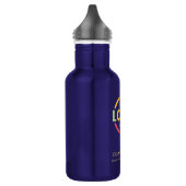 Modern Navy Blue Bedrijfsbedrijf Business Logo Waterfles (Links)