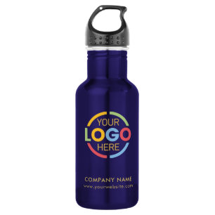 Modern Navy Blue Bedrijfsbedrijf Business Logo Waterfles