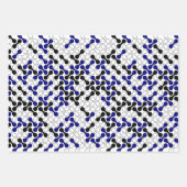 Modern Navy Blue Black Geometric Metaball Pattern Inpakpapier Vel (Voorkant 3)