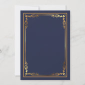 Modern Navy Blue Blank Invitation met Lijst Accen Kaart (Voorkant)
