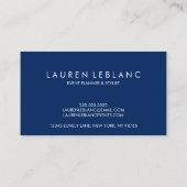 Modern Navy Blue Blauwgroen Abstract Visitekaartje (Achterkant)