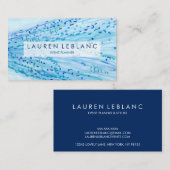 Modern Navy Blue Blauwgroen Abstract Visitekaartje (Voorkant / Achterkant)