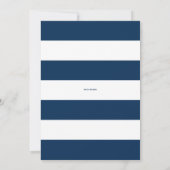 Modern Navy Blue Bold Typografie met hartfoto Save The Date (Achterkant)