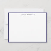 Modern Navy Blue Border Note Card Kaart (Voorkant)