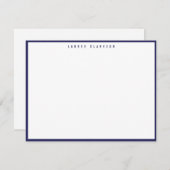 Modern Navy Blue Border Note Card Kaart (Voorkant / Achterkant)
