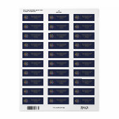 Modern Navy Blue Business Logo Retouradres Etiket (Full Sheet)