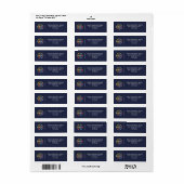 Modern Navy Blue Business Logo Retouradres Etiket (Full Sheet)