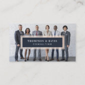 Modern Navy Blue Business Team Foto's Collage Grid Contactkaartje (Achterkant)