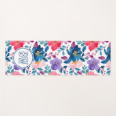 Modern Navy Blue Calligraphy Script Initialen Yogamat (Voorkant (horizontaal))