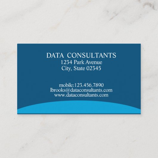 Modern Navy Blue Consultants Visitekaartje (Achterkant)