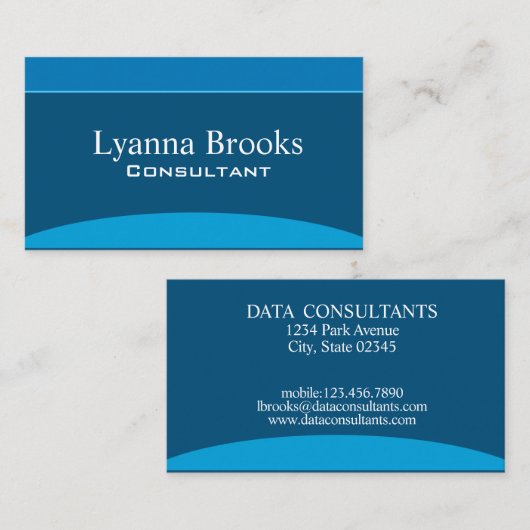 Modern Navy Blue Consultants Visitekaartje (Voorkant / Achterkant)
