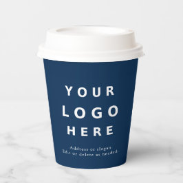 Modern Navy Blue Corporate Company Business Logo  Papieren Bekers