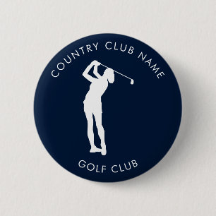 Modern Navy Blue Country Club Golf Team Swag Ronde Button 5,7 Cm