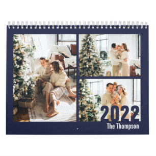 Modern Navy Blue Creëer je eigen foto Kalender