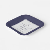 Modern Navy Blue Cross Boy First Communion Papieren Bordje (Gebogen)