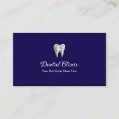 Modern Navy Blue Dental Clinic QR Code Dentist Visitekaartje (Voorkant)