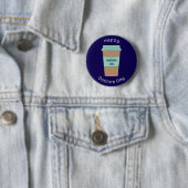 Modern Navy Blue Doctors Day Coffee Cup Button (In situ)