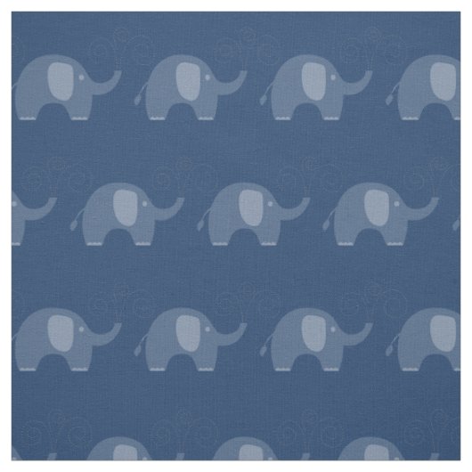 Modern Navy Blue Elephant Pattern Stof (Swatch)